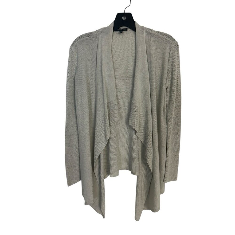Eileen Fisher S Womens Cardigan Open Waterfall Sweater Dusty Beige Sz PP